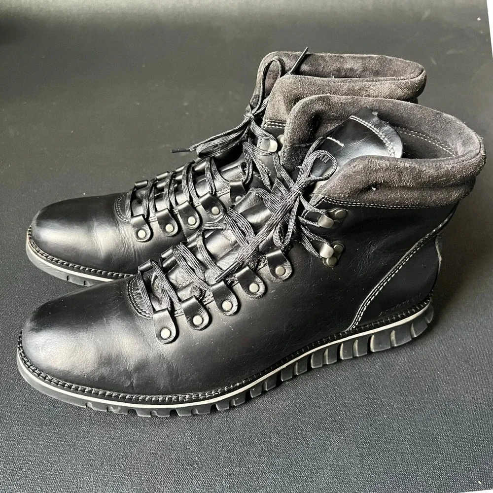 Cole Haan Zerogrand Mens Black Leather Boots C30103 Size 9.5 M
